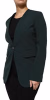 Green Single Breasted One Button Coat Jacket 2