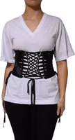 Black Cotton Waist LaceUp Strap Corset Belt 1