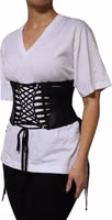 Black Cotton Waist LaceUp Strap Corset Belt 2