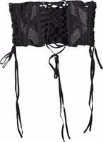 Black Cotton Waist LaceUp Strap Corset Belt 5