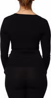 Black Square Neck Long Sleeves Pullover Top 3