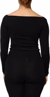 Black Viscose Long Sleeve Pullover Blouse Top 3