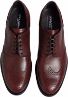 Brown Leather Lace Up Derby Dress Shoes 2