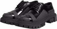 Black Patent Leather Trekking Derby Shoes 3