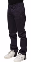 Dark Purple Mid Waist Casual Straight Pants 2