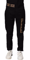 Black Cotton Cargo Casual Pants 1