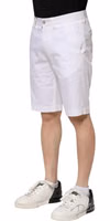 White Cotton Stretch Men Denim Bermuda Shorts 2