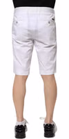 White Cotton Stretch Men Denim Bermuda Shorts 3