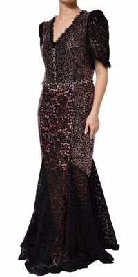 Multicolor Embellished Mermaid Gown Dress