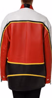 Multicolor Leather Biker Full Zip Coat Jacket 3