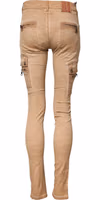 Brown Cotton Mid Waist Skinny Denim Jeans 2