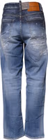 Blue Tattered Cotton Mid Waist Straight Denim Jeans 2