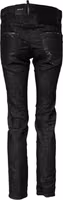 Black Washed Cotton Mid Waist Skinny Jeans 2
