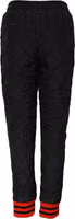 Black Quilted Mid Waist Jogger Pants 2