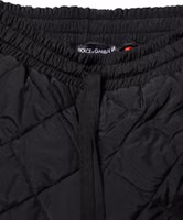 Black Quilted Mid Waist Jogger Pants 3