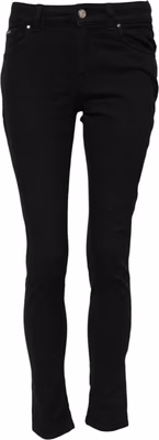 Black Skinny Cotton Mid Waisted Denim Jeans