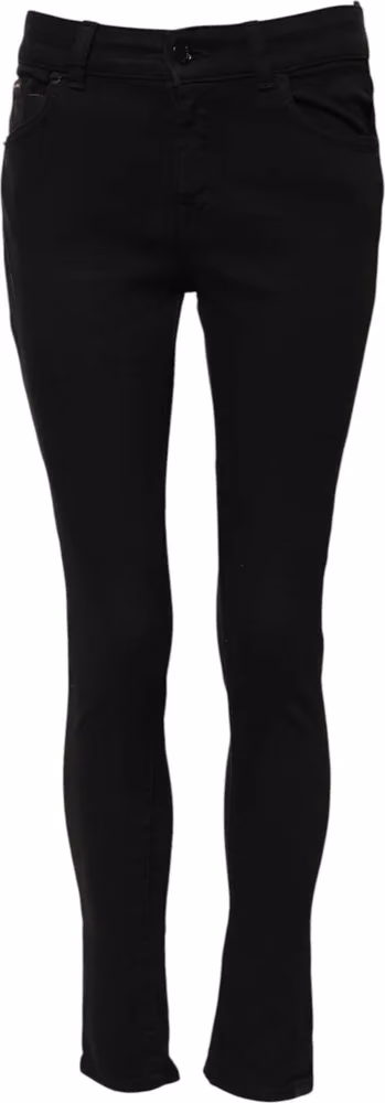 Black Cotton Skinny Mid Waisted Denim Jeans