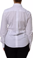White Cotton Long Sleeves Collared Top Shirt 3