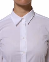 White Cotton Long Sleeves Collared Top Shirt 4