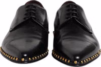 Black Leather Studded Derby Men Dress Shoes 1