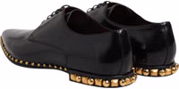 Black Leather Studded Derby Men Dress Shoes 4