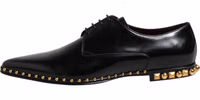 Black Leather Studded Derby Men Dress Shoes 5