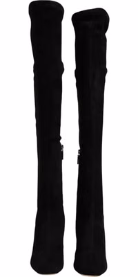 Black Suede Leather Knee High Boots Shoes