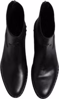 Black Leather Logo Ankle Boots Studded Shoes 2