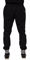 Black Cotton Logo Tape Men Jogger Pants 3
