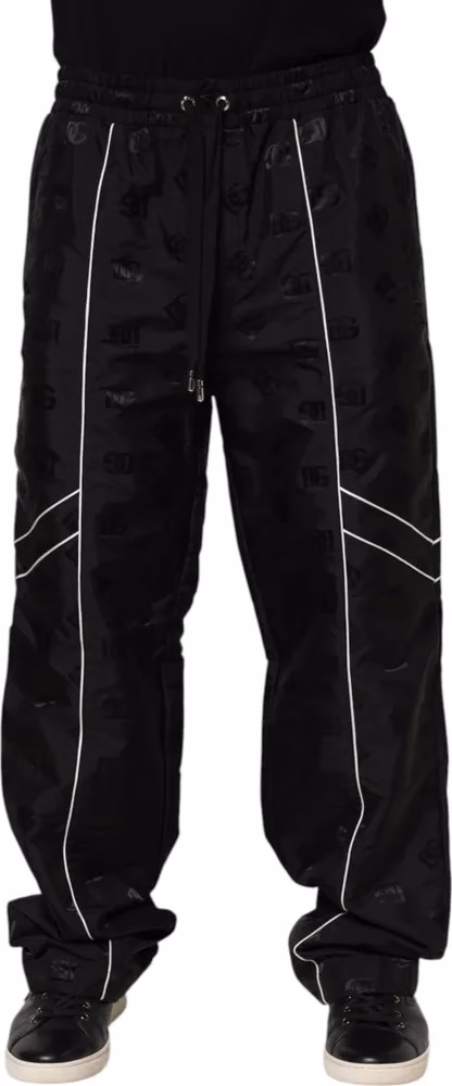 Black Cotton Straight Jogger Sweatpants Pants