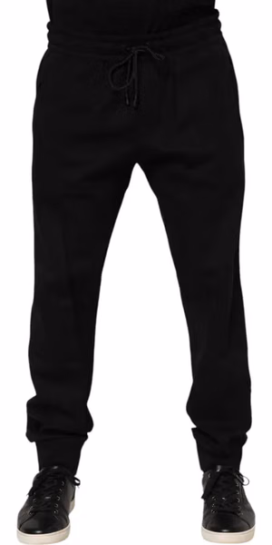 Black Cotton Men Jogger Sweatpants Pants