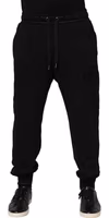 Black Cotton Drawstring Jogger Pants 1