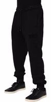 Black Cotton Drawstring Jogger Pants 2