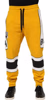 Yellow Print Cotton Drawstring Jogger Pants 1
