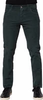 Green Cotton Corduroy Skinny Pants 1