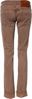 Brown Cotton Slim Fit Denim Low Waist Jeans 2