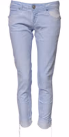 Light Blue Cotton Slim Fit Denim Low Waist Denim Jeans 1