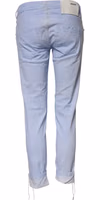 Light Blue Cotton Slim Fit Denim Low Waist Denim Jeans 2