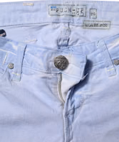 Light Blue Cotton Slim Fit Denim Low Waist Denim Jeans 3