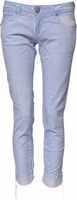 Light Blue Cotton Slim Fit Denim Low Waist Denim Jeans 4