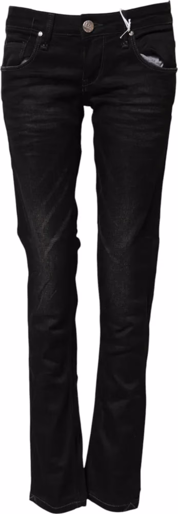 Black Cotton Slim Fit Denim Low Waist Denim Jeans