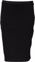 Black Polyester Pencil Cut Knee Length Skirt 1