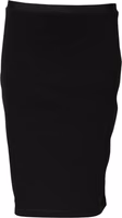 Black Polyester Pencil Cut Knee Length Skirt 4