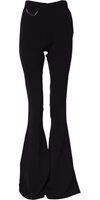 Black Polyester High Waisted Flared Pants 1