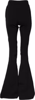 Black Polyester High Waisted Flared Pants 2
