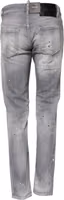 Gray Washed Mid Waist Tapered Denim Jeans 2