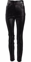 Black Cotton Stretch Silver Lurex Thread Pants 1