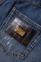 Blue Cotton Tattered Denim Bermuda Shorts 4