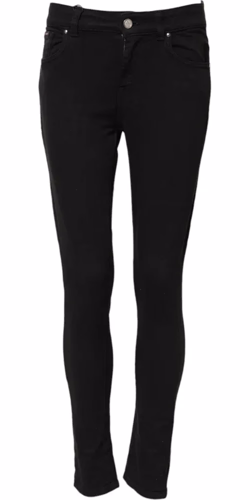 Black Cotton Skinny Mid Waist Denim Jeans
