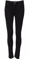 Black Cotton Skinny Mid Waist Denim Jeans 1